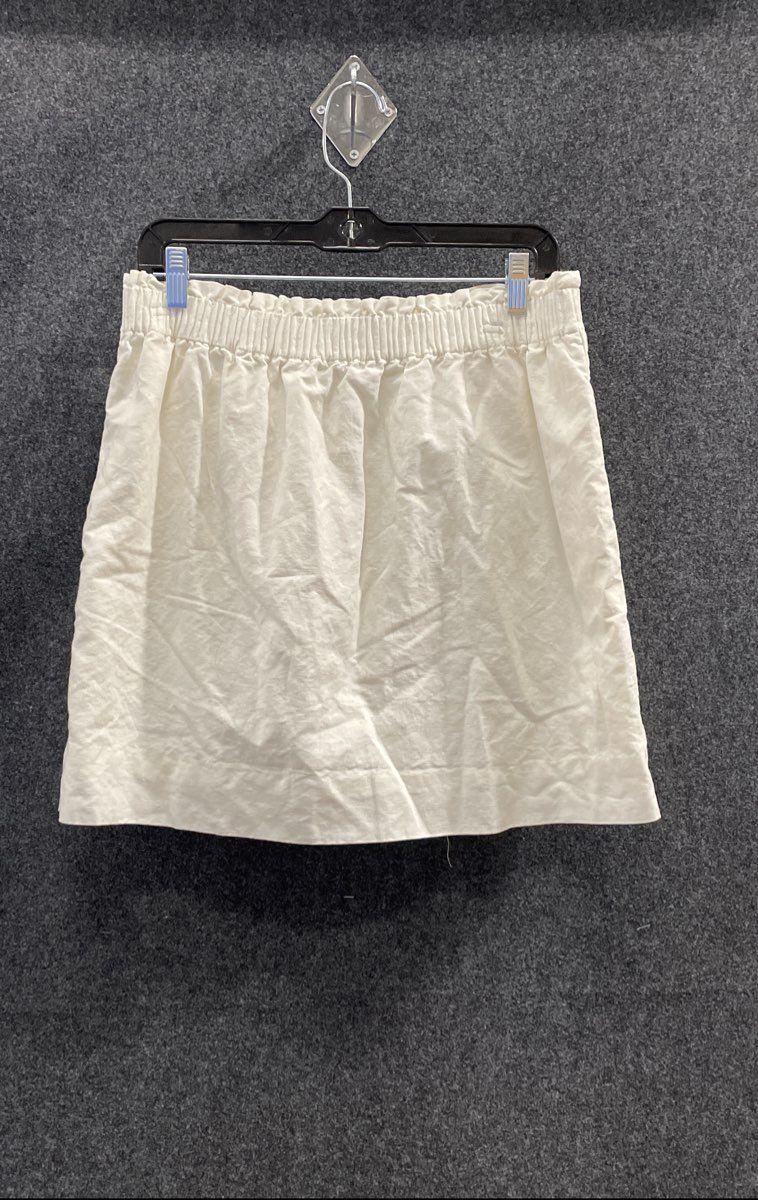 J. Crew Women's White Smocked Waist A-Line Mini Skirt Size 12