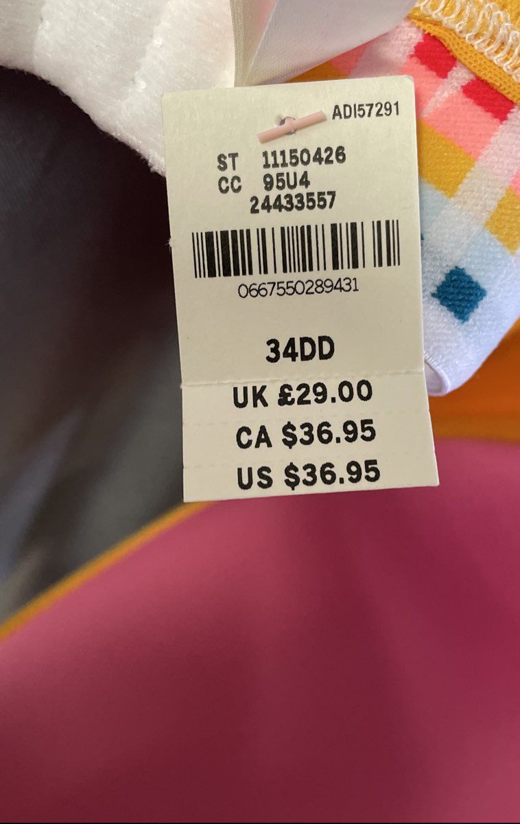PINK Victoria's Secret Women's T-Shirt Bra Yellow Lightly Lined NWT 34DD