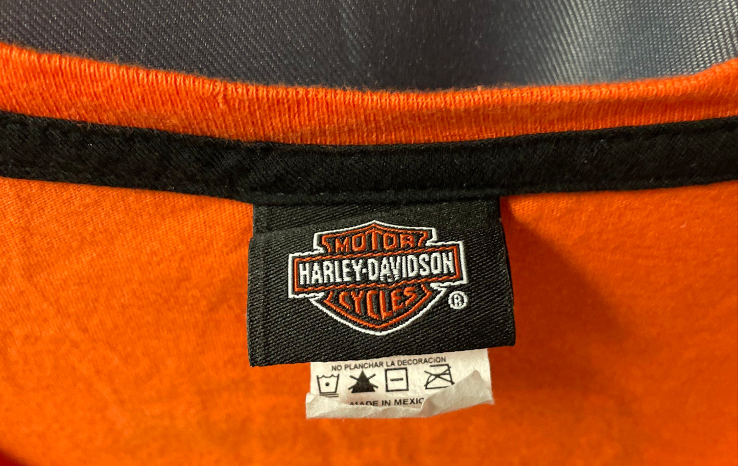 Harley-Davidson Nags Head NC Jeweled Logo Orange Short Sleeve Tee Sz L