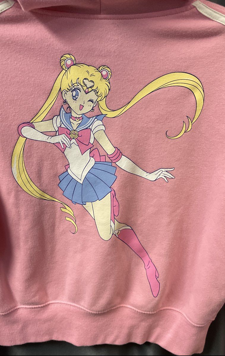 Sailor Moon x Hybrid Apparel Women's Pink Graphic Zip Up Hoodie Sz XL