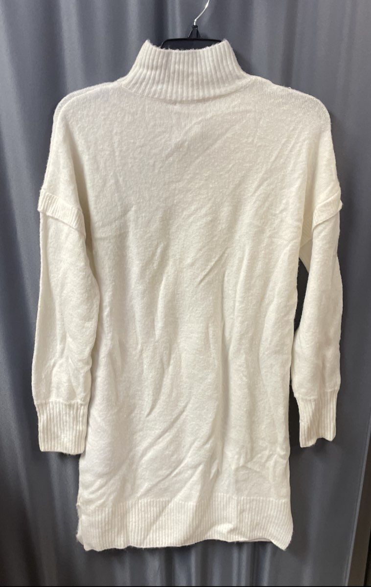 Esqualo Women's Off White Mock Neck Camel Wool Blend Sweater Dress XS NWT