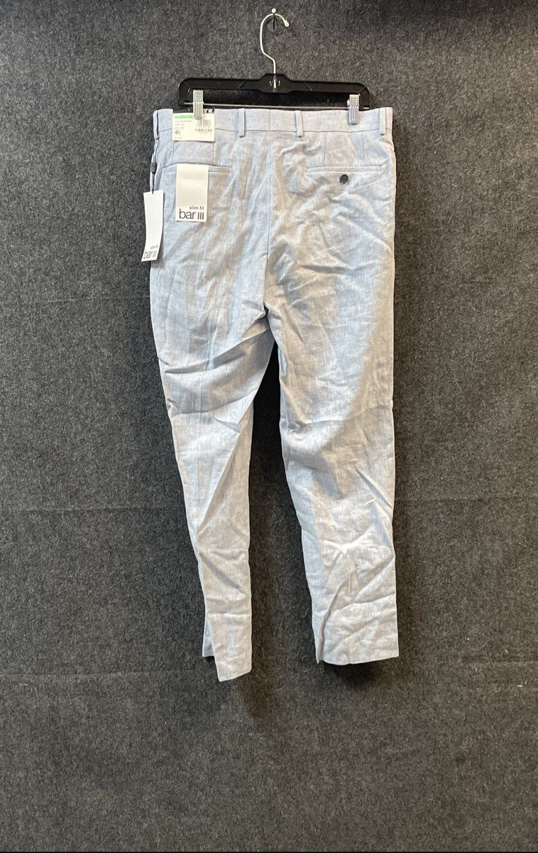Bar III Men's Light Blue Slim Fit Flat Front Dress Pants Sz 34x32 NWT