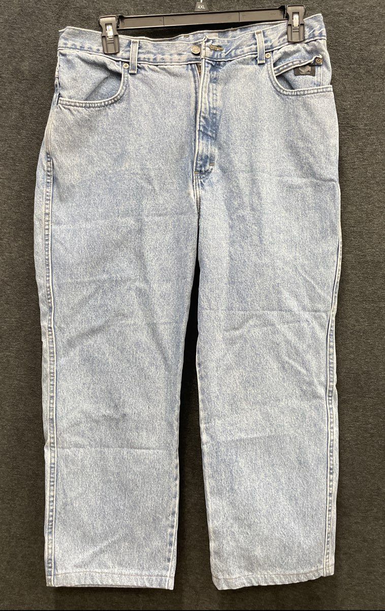 Vintage 90s Harley-Davidson Traditional Fit Light Wash Jeans Made USA Sz 38/30