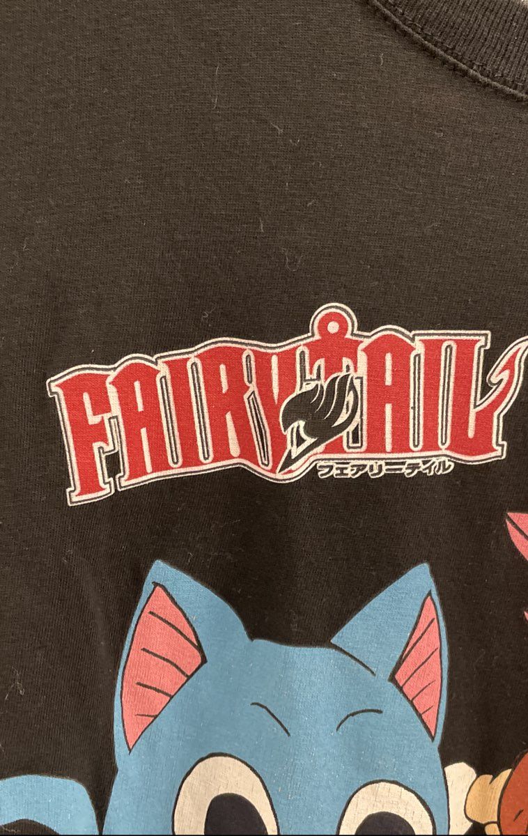 Fairy Tail Men's Black Chibi Natsu Happy Funimation Anime T-Shirt Sz XL