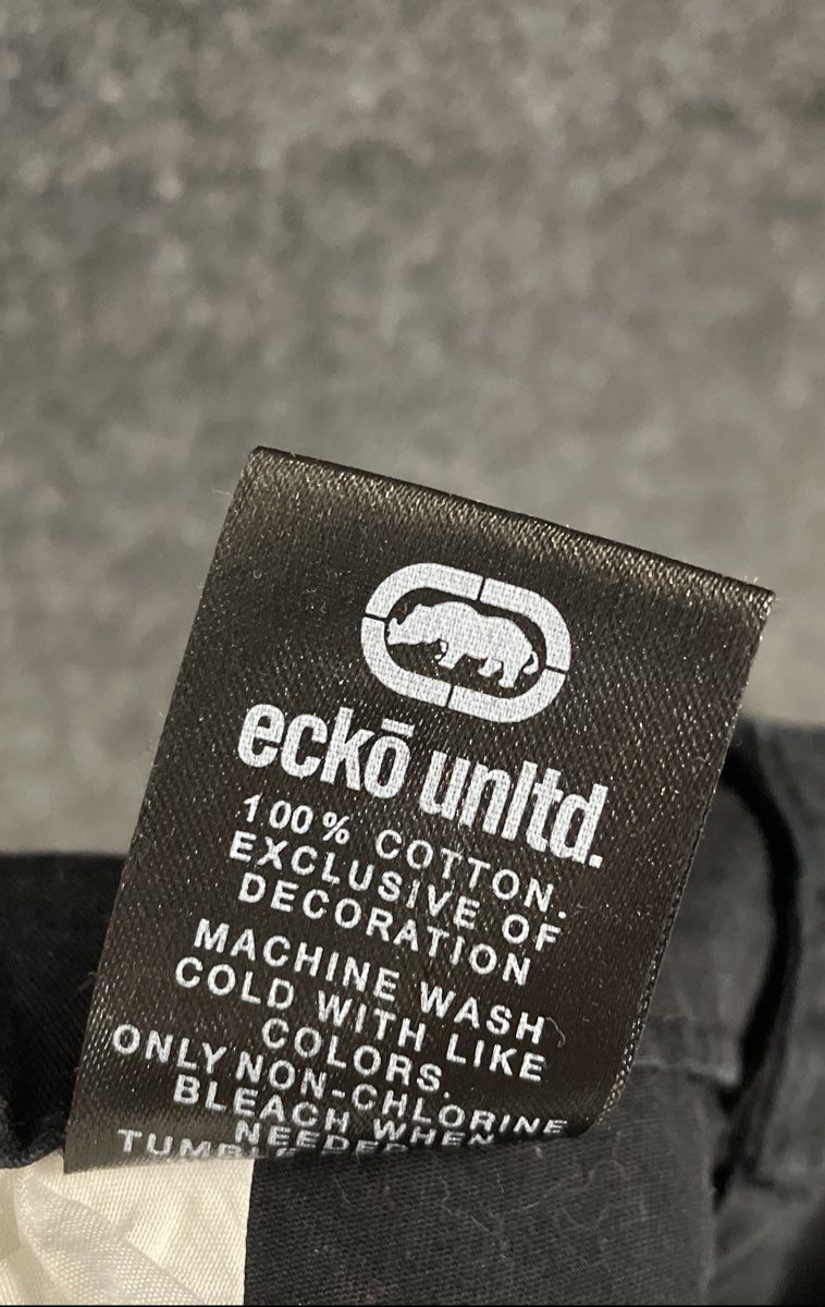 Ecko Unltd Men's Black Cotton Cargo Shorts Multi-pocket Branded Patch Size 40