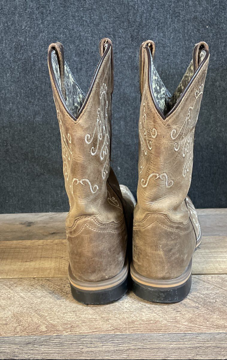 Smoky Mountain Boots 3845 Y Brown Leather Western Cowboy Boots Youth Size 6 R