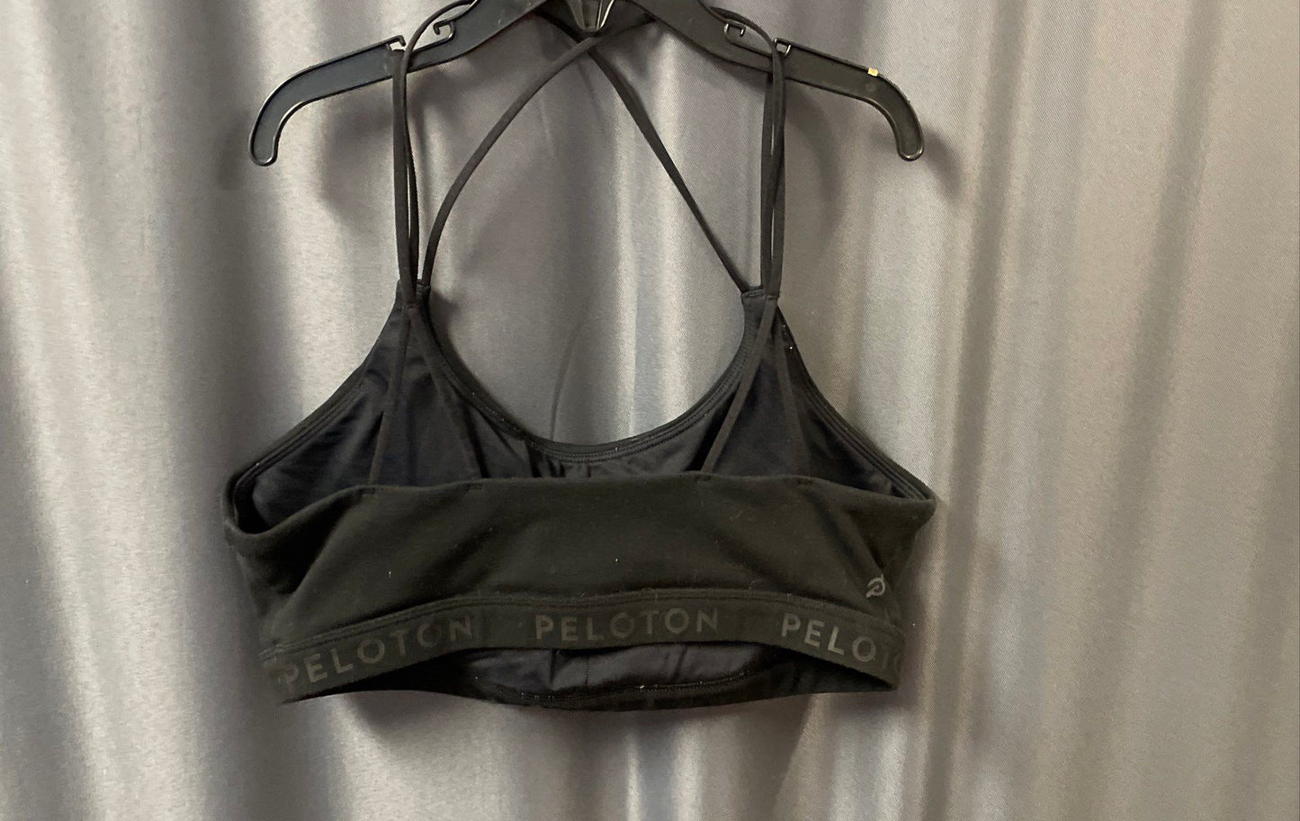Peloton Women's Black Strappy Criss Cross Back Sports Bra Workout Top Sz M