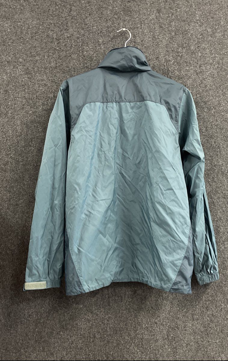 Columbia Men's Two-Tone Blue Lightweight Hooded Rain Jacket Sz S