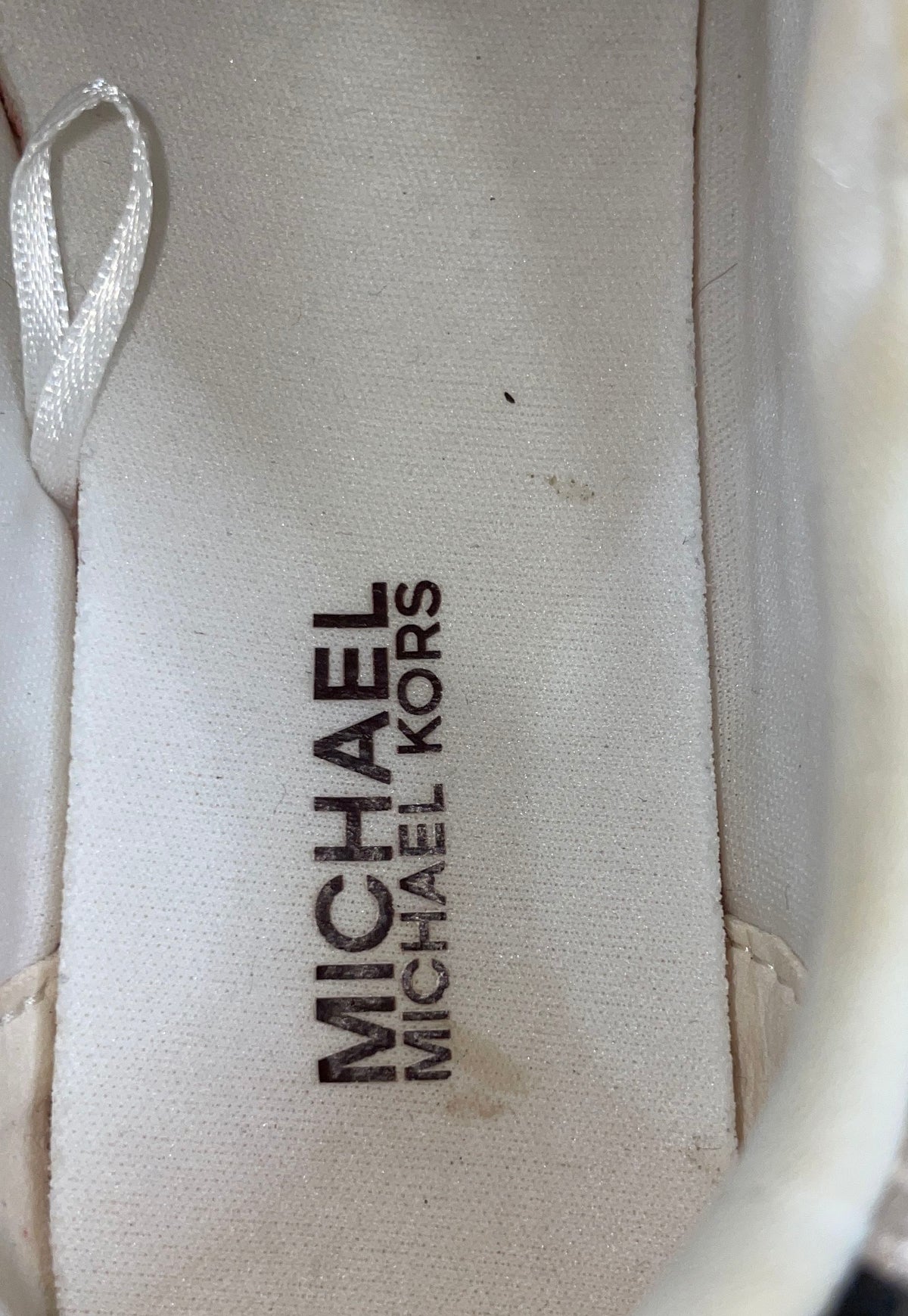Michael Kors Kids Logo Platform Sneakers White Vanilla Lace Up Size 11