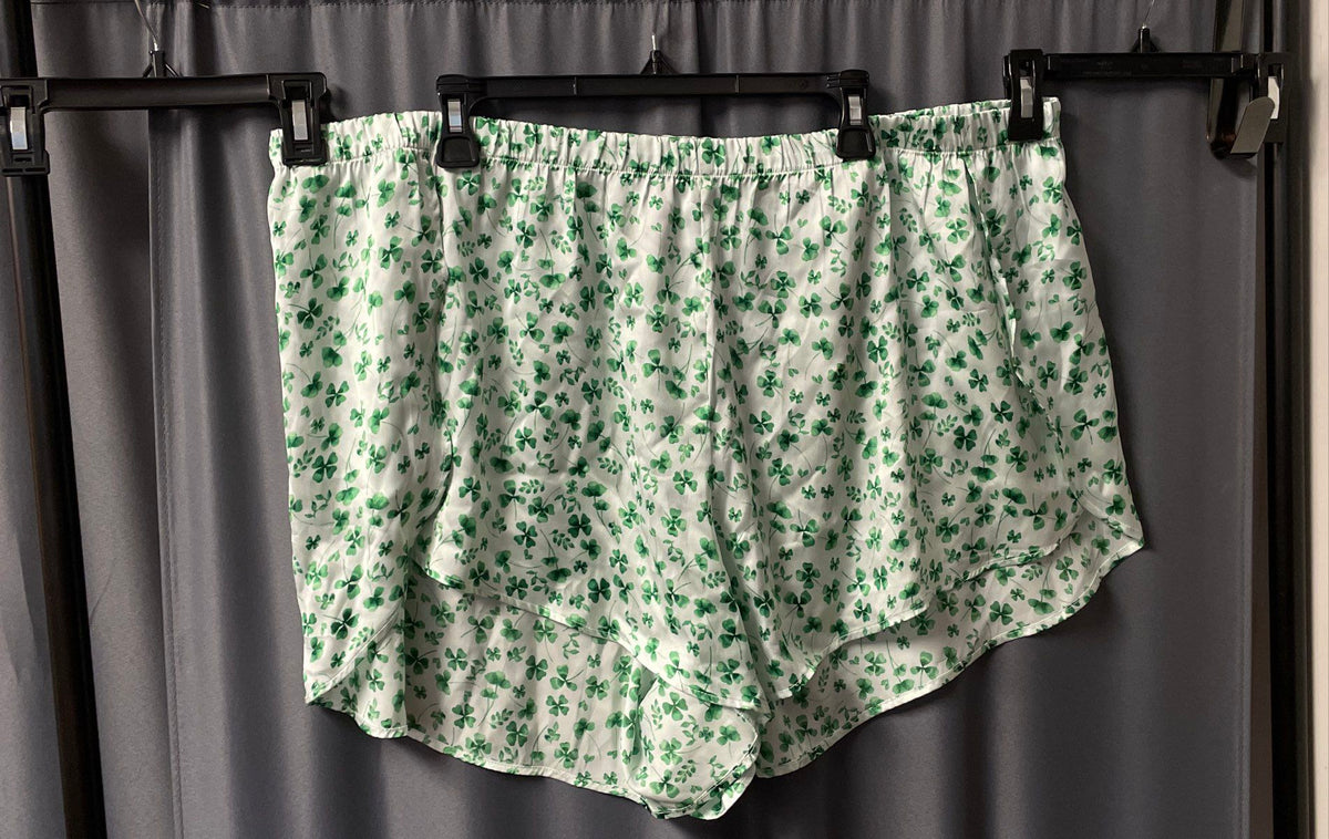 Adore Me Women's Pajama Set Green Shamrock Clover Print Cami Shorts Sz 2X
