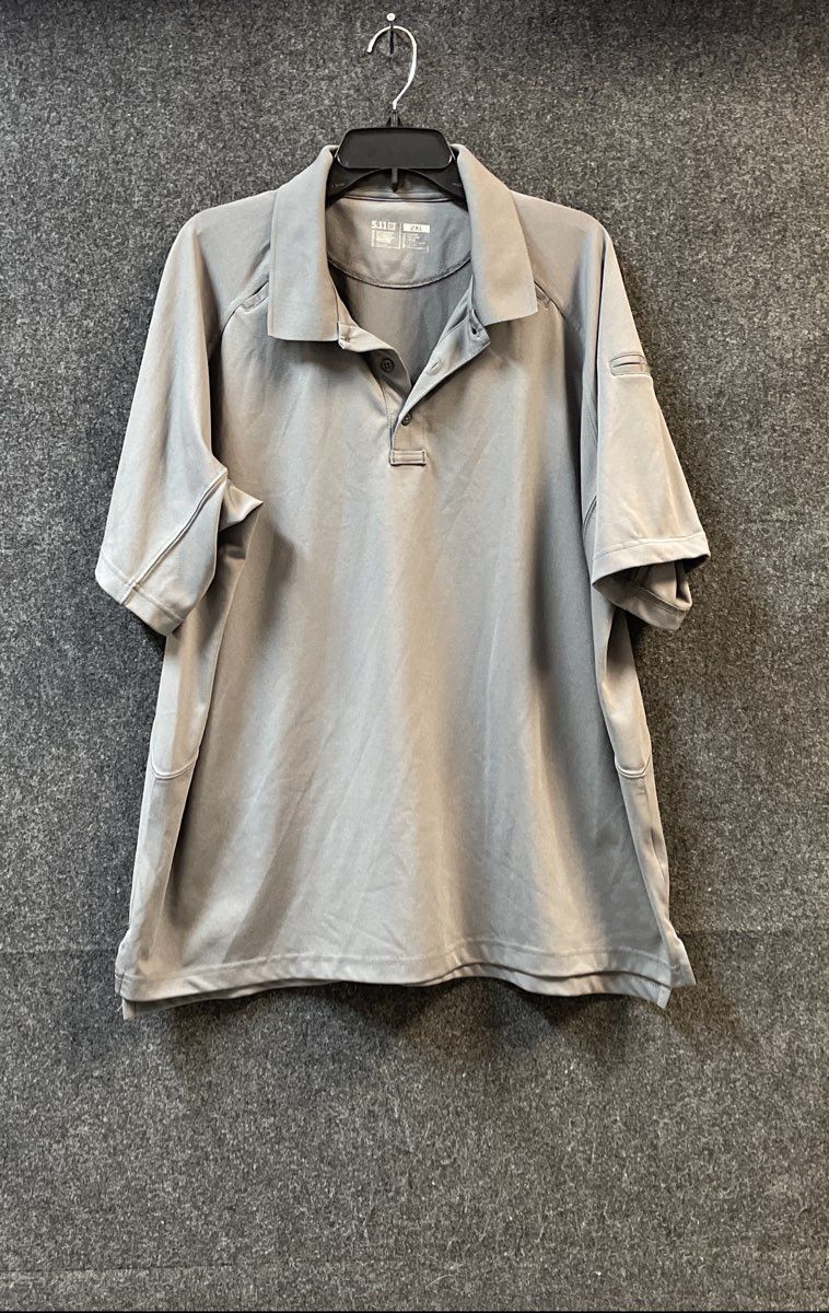 5.11 Tactical Men's Gray Performance Short Sleeve Polo Shirt Sz 2XL