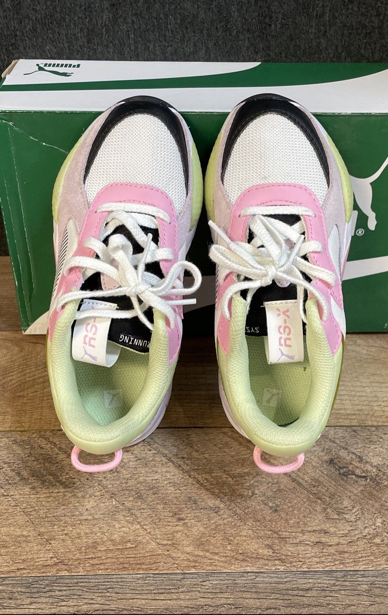 Puma RS-X Bouquet PS White Black Prism Pink Kids Sneakers Size 1