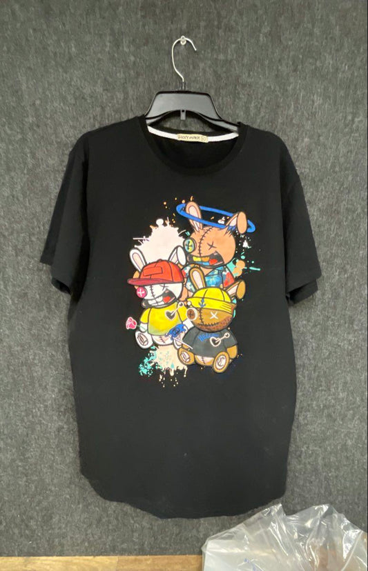 BKYS Bright Kids Young Souls Men's Black Lucky Charm Graphic T-Shirt Sz XL