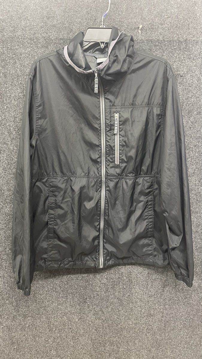 Columbia Men's Flash Forward Windbreaker Jacket Black Hooded Full Zip Size M