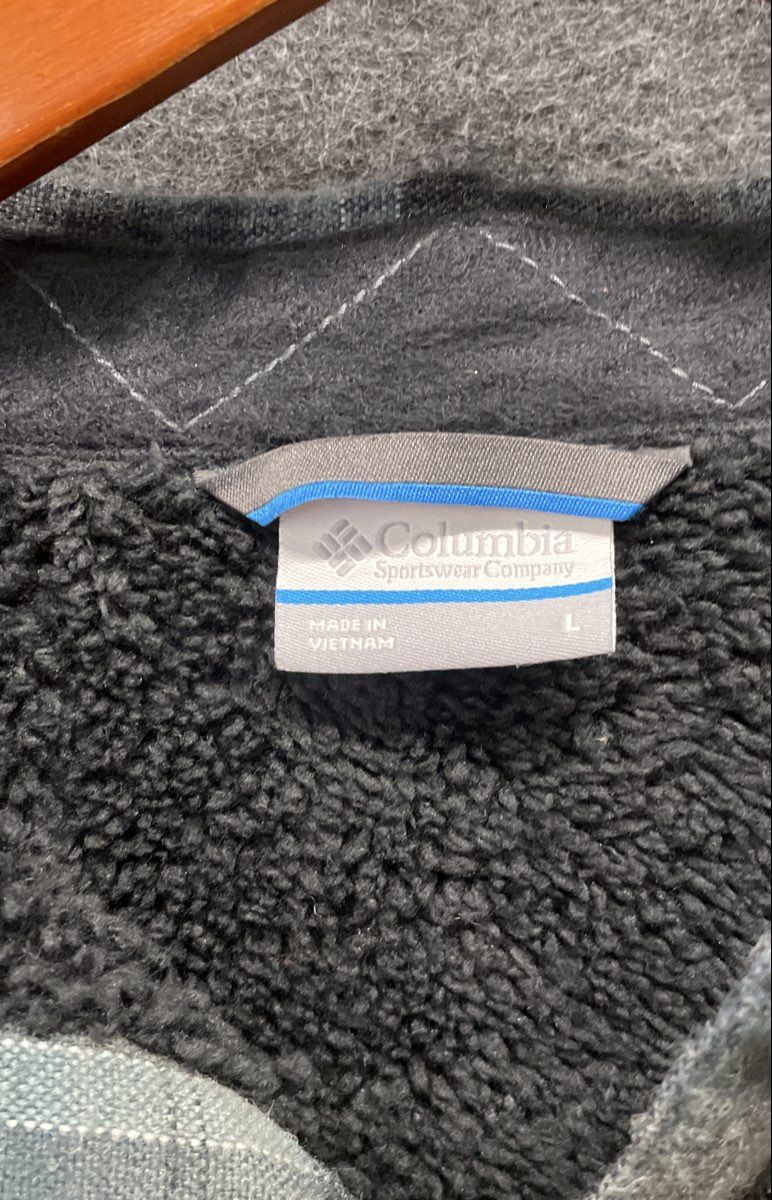 Columbia Men's Gray Plaid Sherpa Lined Flannel Button Up Shirt Jacket Sz L