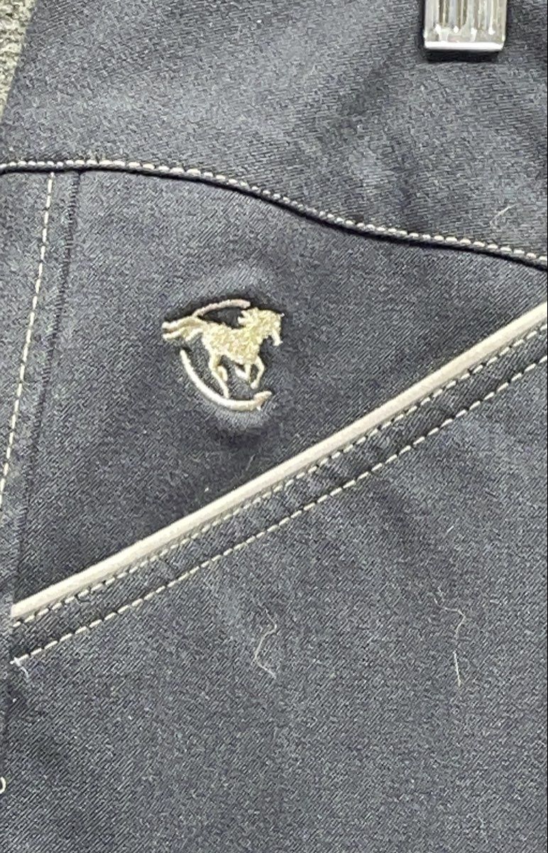 Piper Women's Equestrian Riding Breeches Blue Night Stone Full Seat Sz 44R