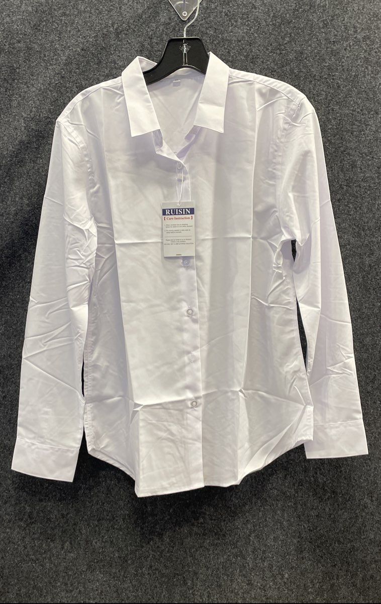 Rusin Men's White Dress Shirt Long Sleeve Modal Blend Button Up Size M NWT