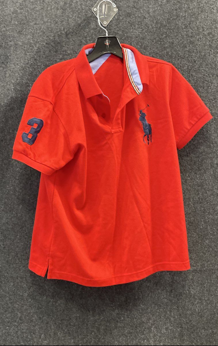 Polo Ralph Lauren Men's Red Big Pony Polo Shirt Short Sleeve #3 Patch Size M