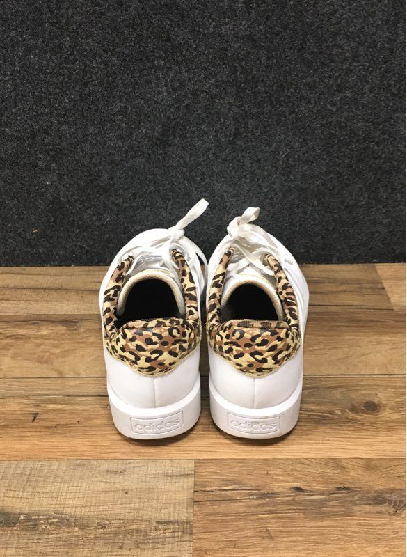 Adidas Court Platform White Leopard Print Womens Lifestyle Sneakers Size 9.5