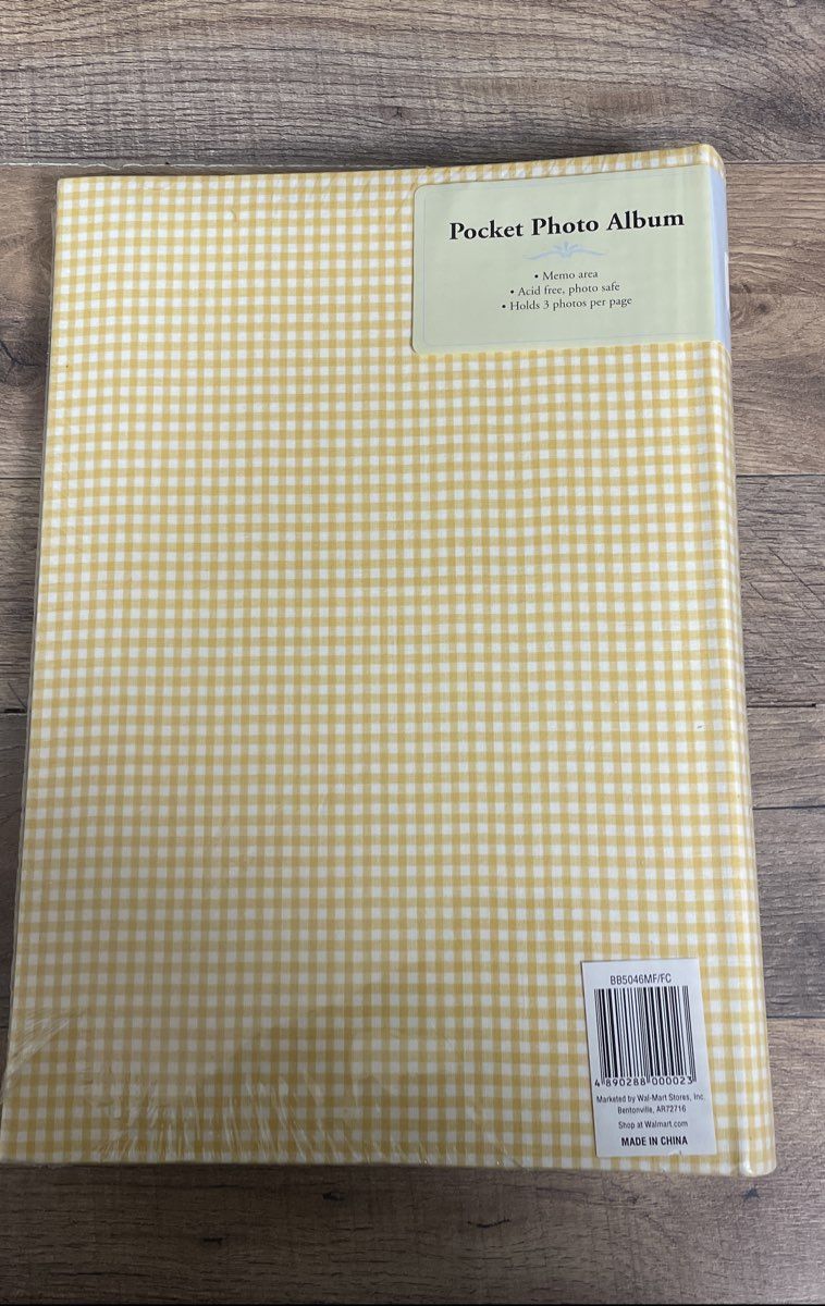 Lot of 3 New Sealed Gingham Photo Albums 300 4x6 Photos Green & Yellow