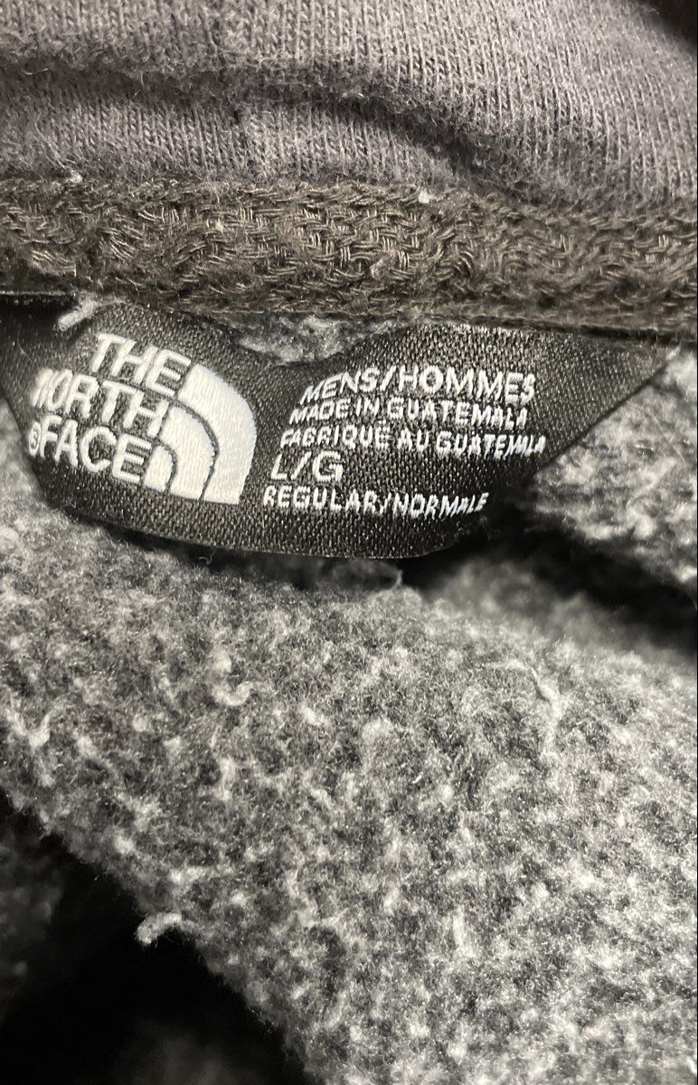 The North Face Men's Gray Multicolor Vertical Logo Pullover Hoodie Size L