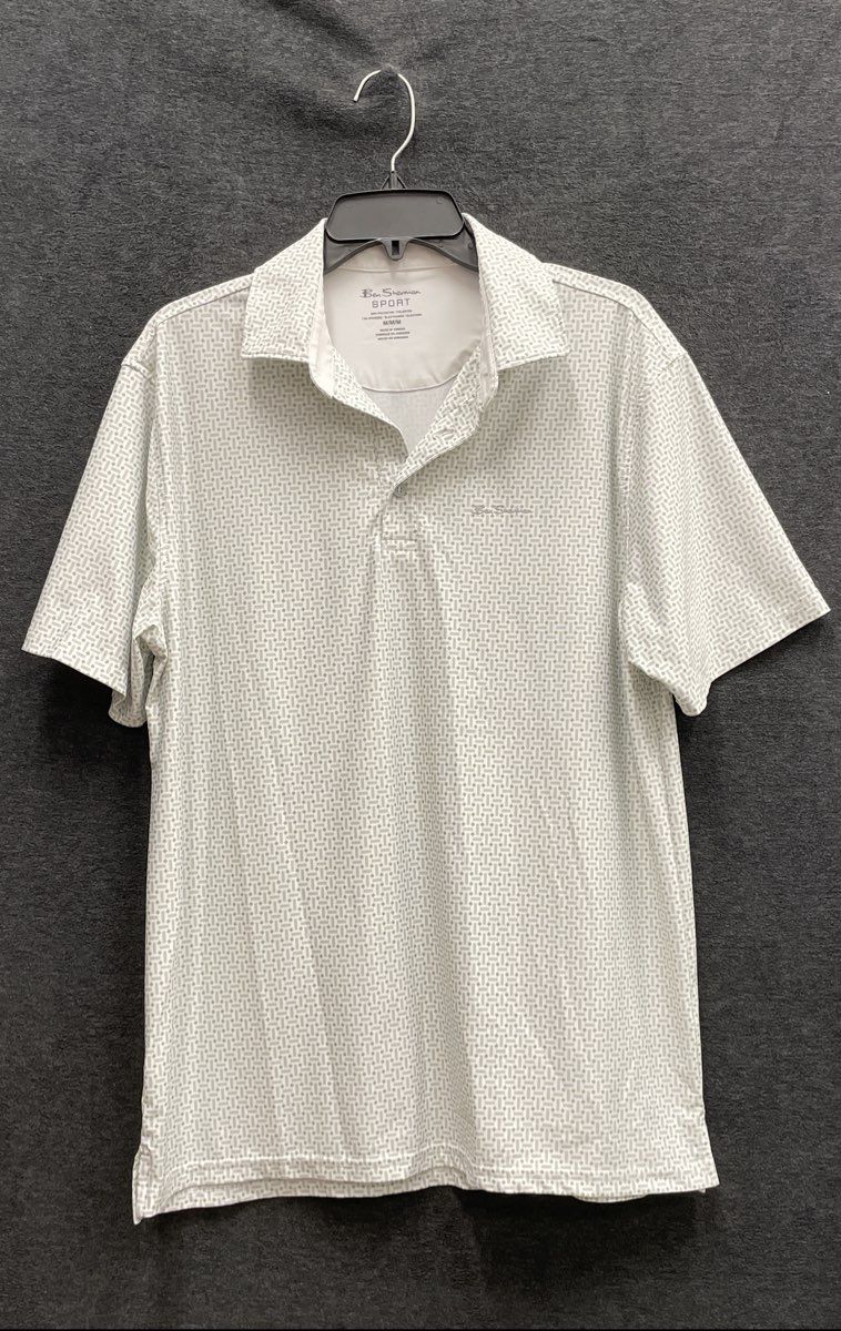 Ben Sherman Sport Men's Geometric Print Short Sleeve Golf Polo Shirt Size M