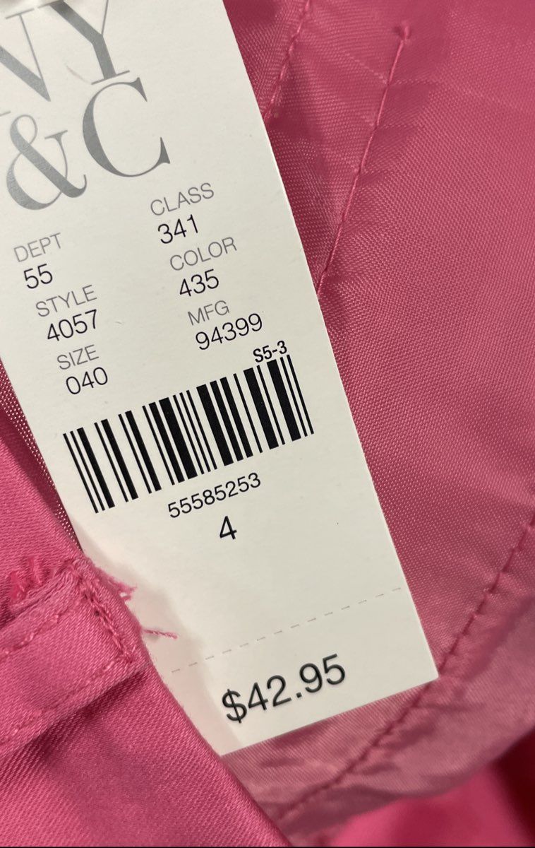 New York & Company Women's Pink Crosby Street Slim Leg Sateen Pants NWT Sz 4