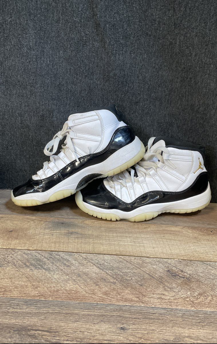 Air Jordan 11 Retro Gratitude DMP White Black Gold GS Size 5Y