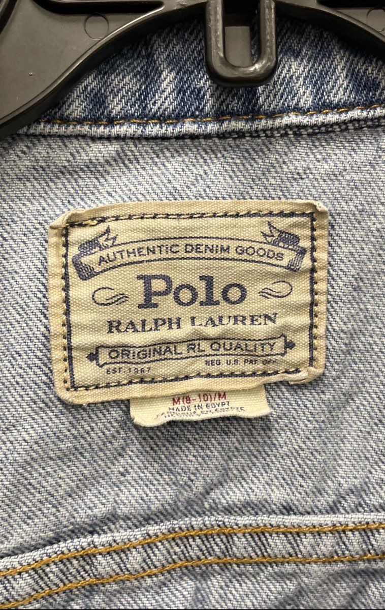 Polo Ralph Lauren Kids Light Wash Blue Cotton Denim Trucker Jacket Sz M (8-10)