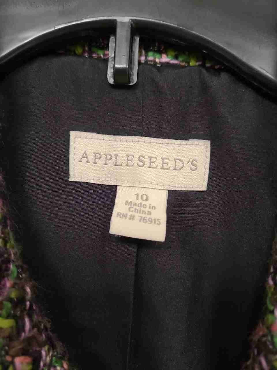 Appleseed's Women's Multicolor Boucle Tweed Button Front Blazer Jacket Sz 10