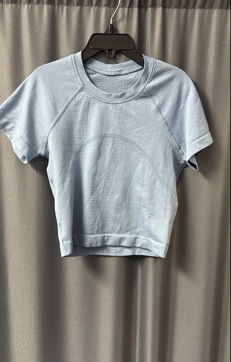 Lot of 2 Lululemon Women's Swiftly Tech Cropped T-Shirts Blue Green Sz XXS