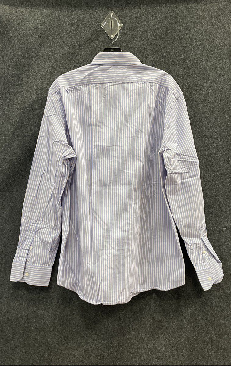J. Crew Men's Blue Striped Haberdashery 80s 2-Ply Cotton Button Down Shirt Sz XL