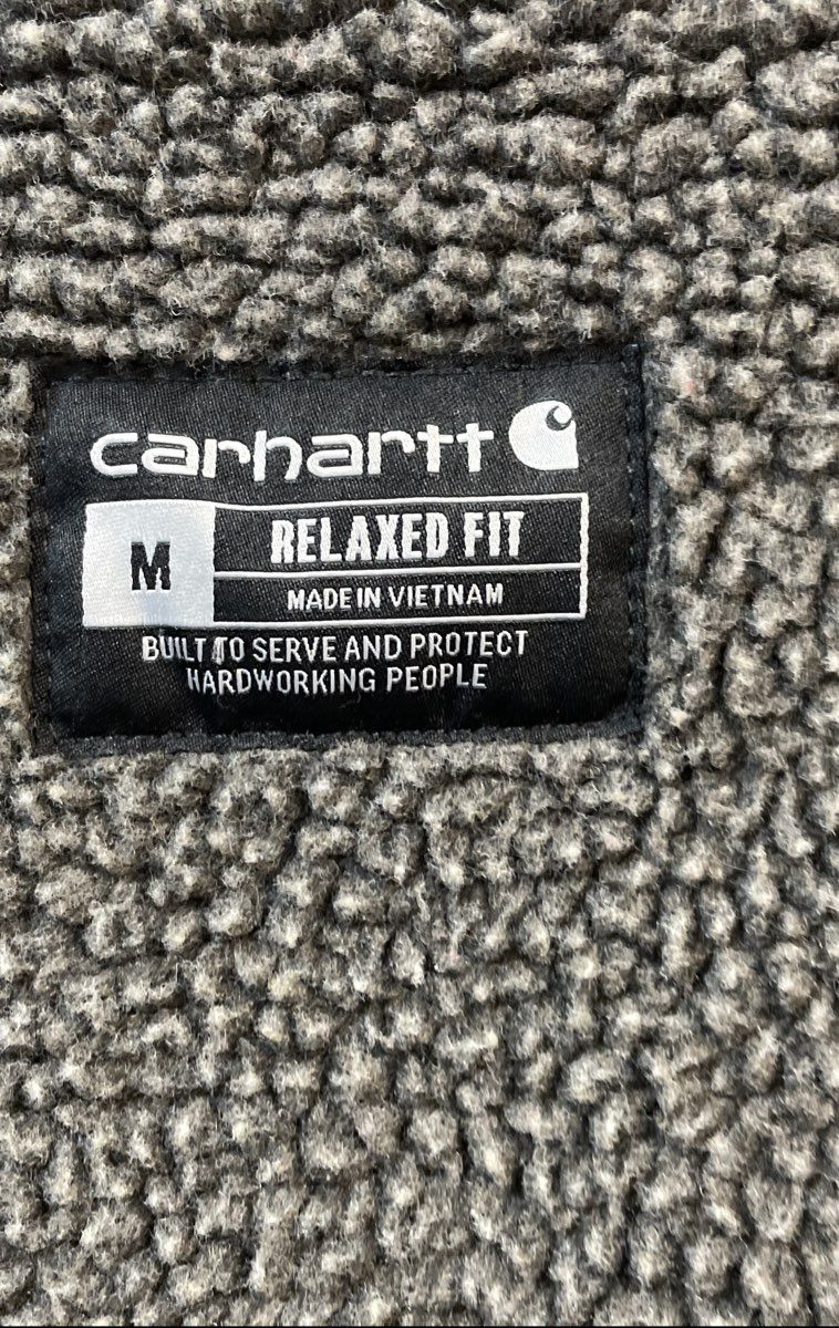 Carhartt Men's Olive Green Rain Defender Sherpa Lined Full Zip Hoodie Sz M