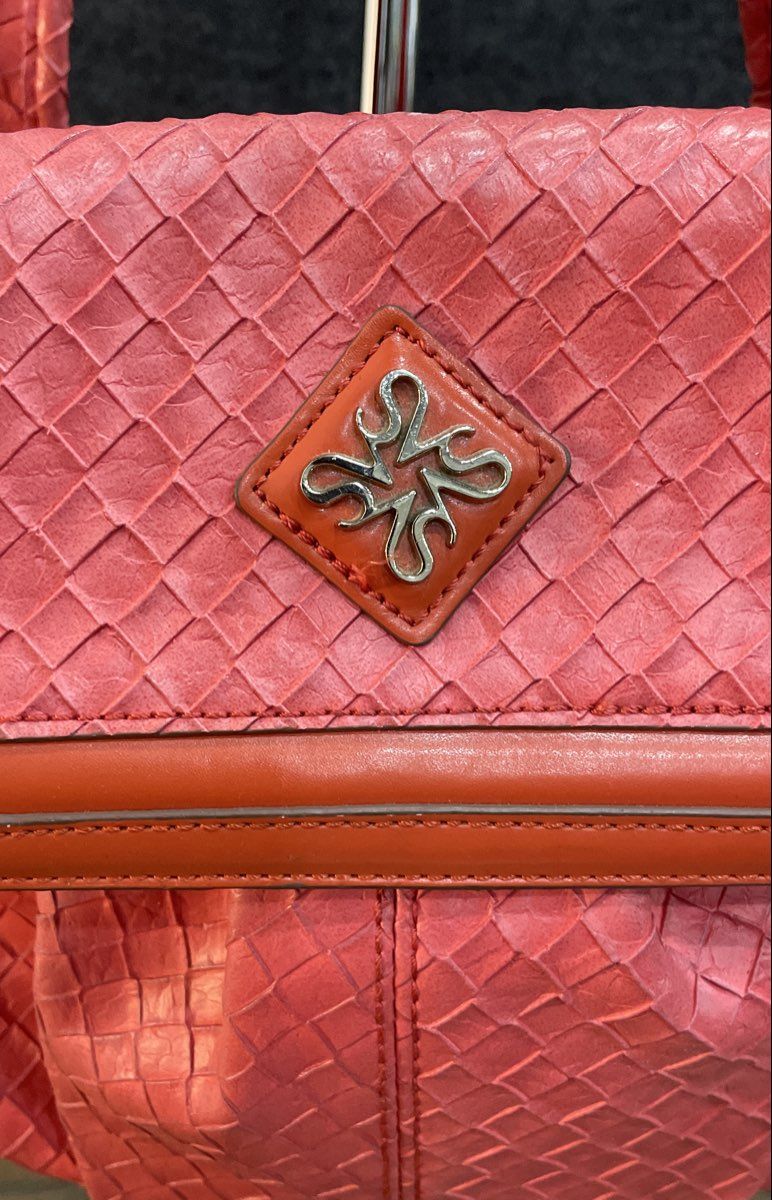 Simply Vera Vera Wang Pink Woven Faux Leather Hobo Shoulder Bag