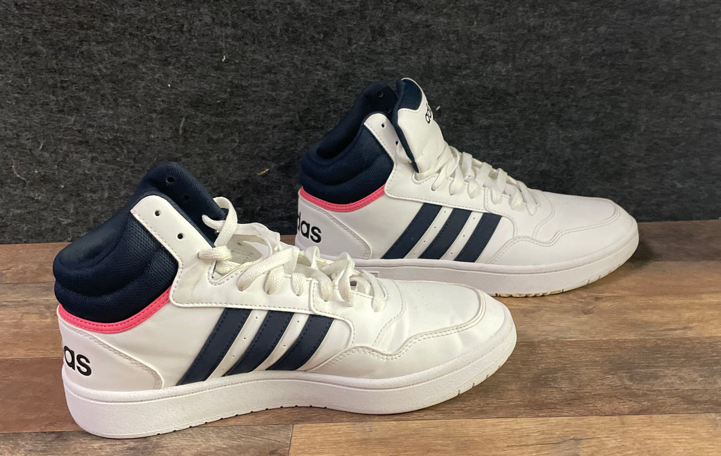 Adidas Hoops 3.0 Mid White Navy Pulse Magenta Basketball Sneakers Size 10
