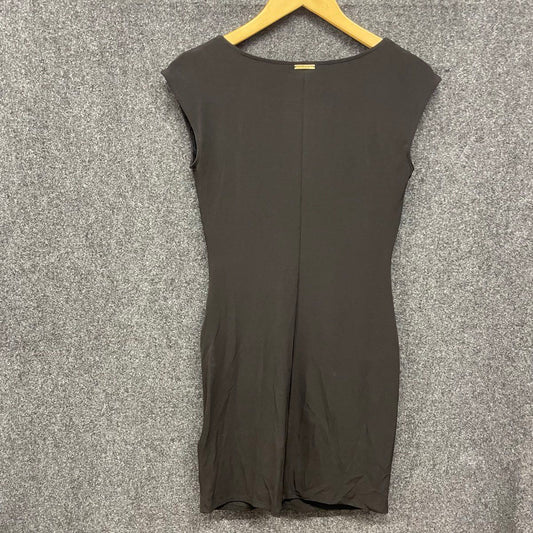 Michael Kors Women's Black Cowl Neck Twist Knot Draped Sheath Dress Sz M NWT
