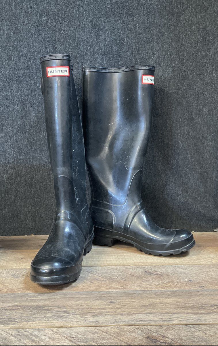 Hunter Original Tall Black Rubber Waterproof Rain Boots Women's Size 6