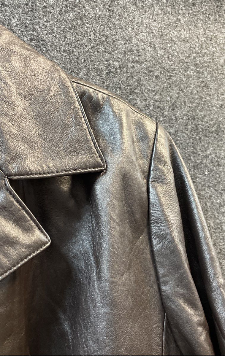 Croft & Barrow Women's Brown Lambskin Leather Button Front Jacket Sz L