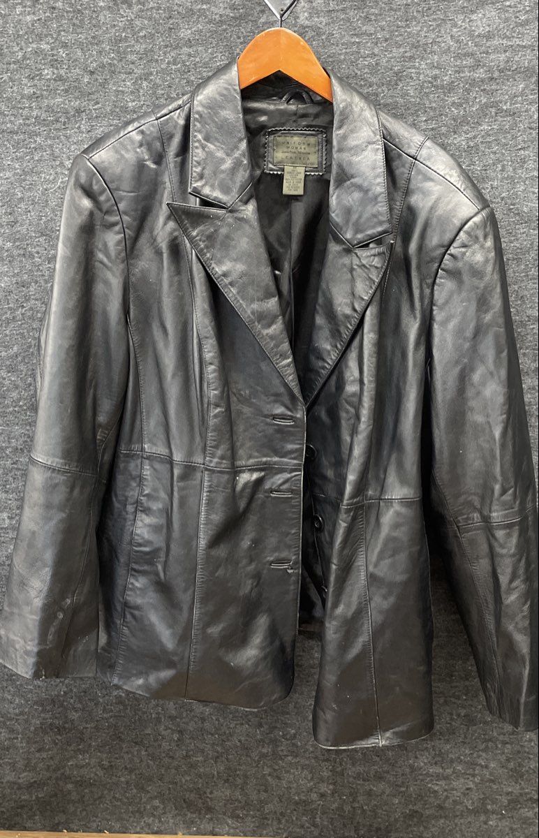 Uniform Woman John Paul Richard Women's Black Lamb Leather Jacket Blazer Sz 3X