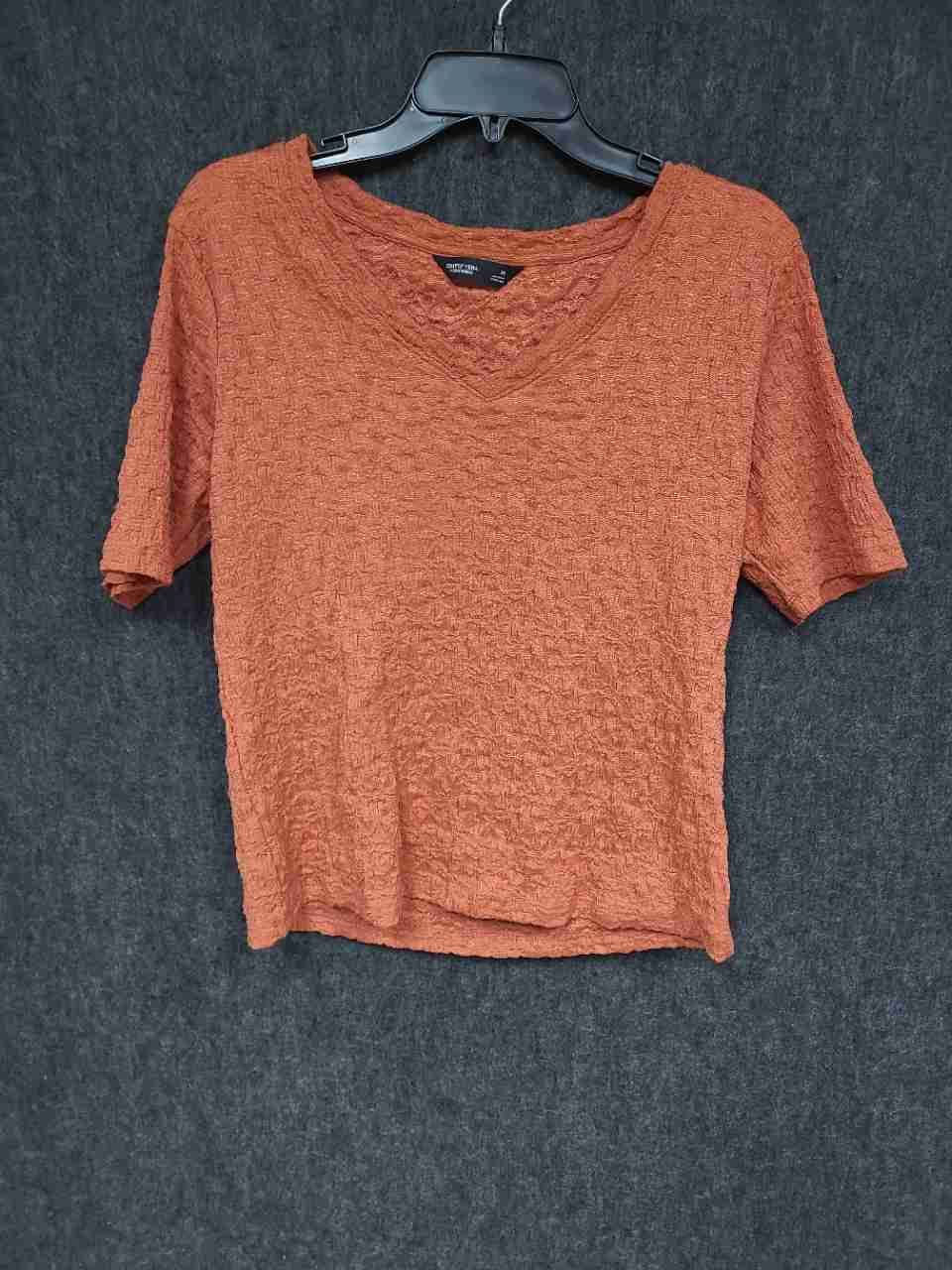 Simply Vera Vera Wang Women's Short Sleeve Textured Tops Lot Orange Gray Sz M L
