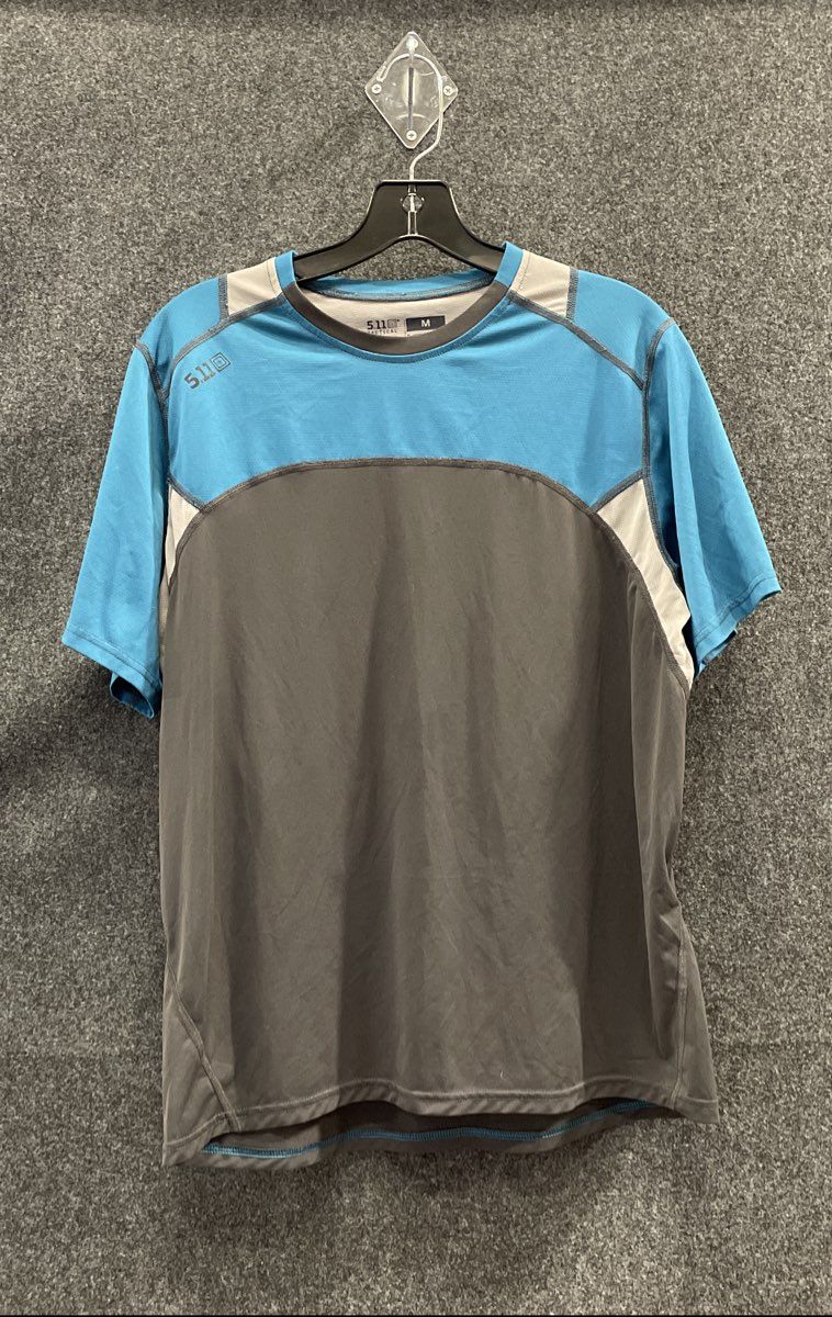 5.11 Tactical Men's Blue Gray Colorblock Performance Short Sleeve T-Shirt Sz M