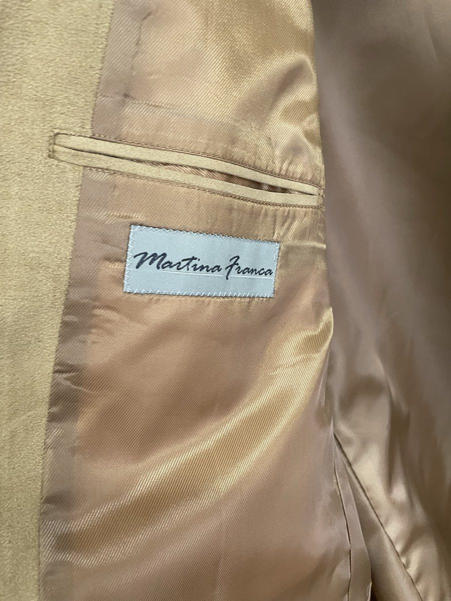 S&K Famous Brands Men's Tan Faux Suede 3-Button Blazer Jacket NWT Sz 48 Long