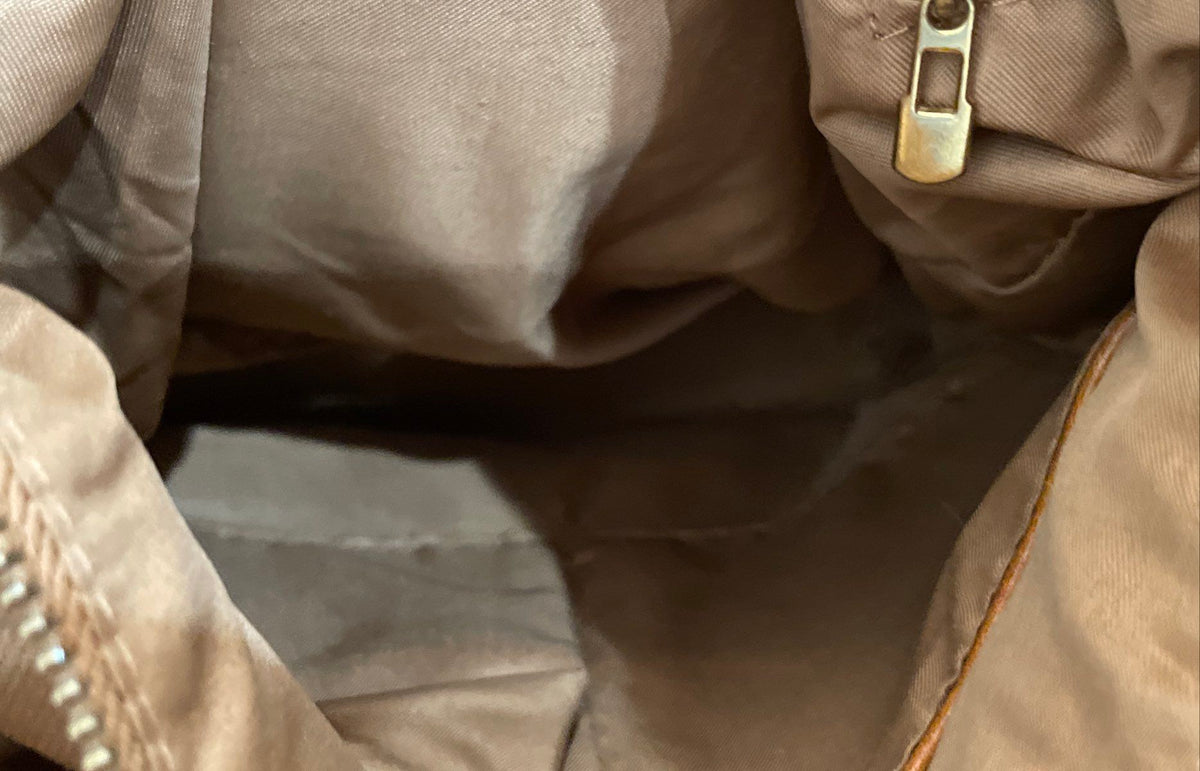 Antik Kraft Brown Leather Slouchy Tote Shoulder Bag Gold Hardware