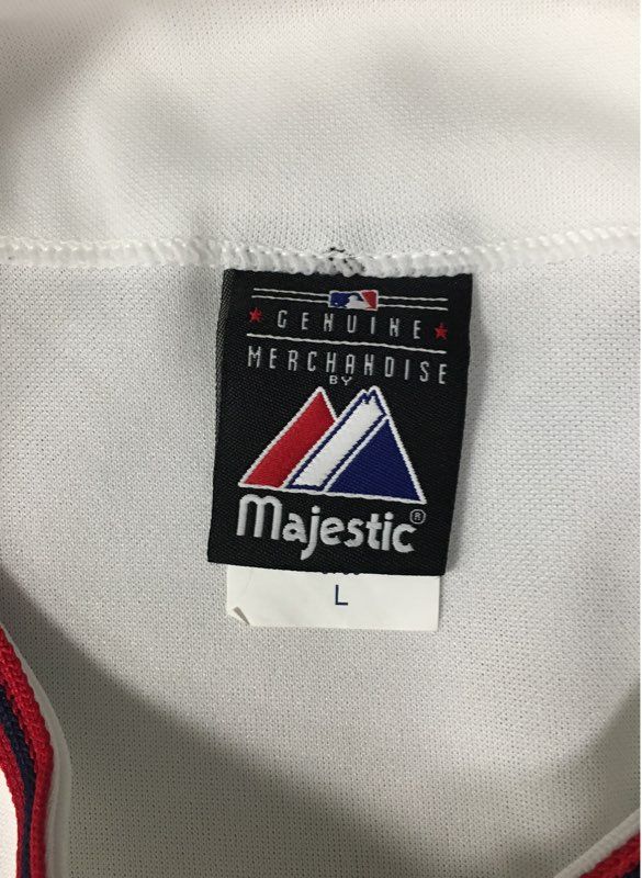 Majestic Men's Washington Nationals MLB Home Baseball Jersey White Button Up L