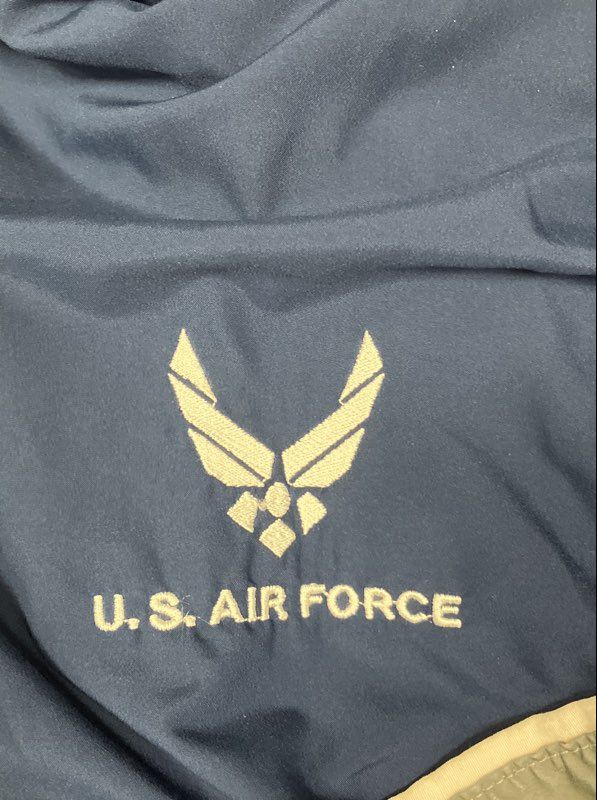 Vintage US Air Force Men's Navy Reflective Chevron PT Windbreaker Jacket Sz 3XL