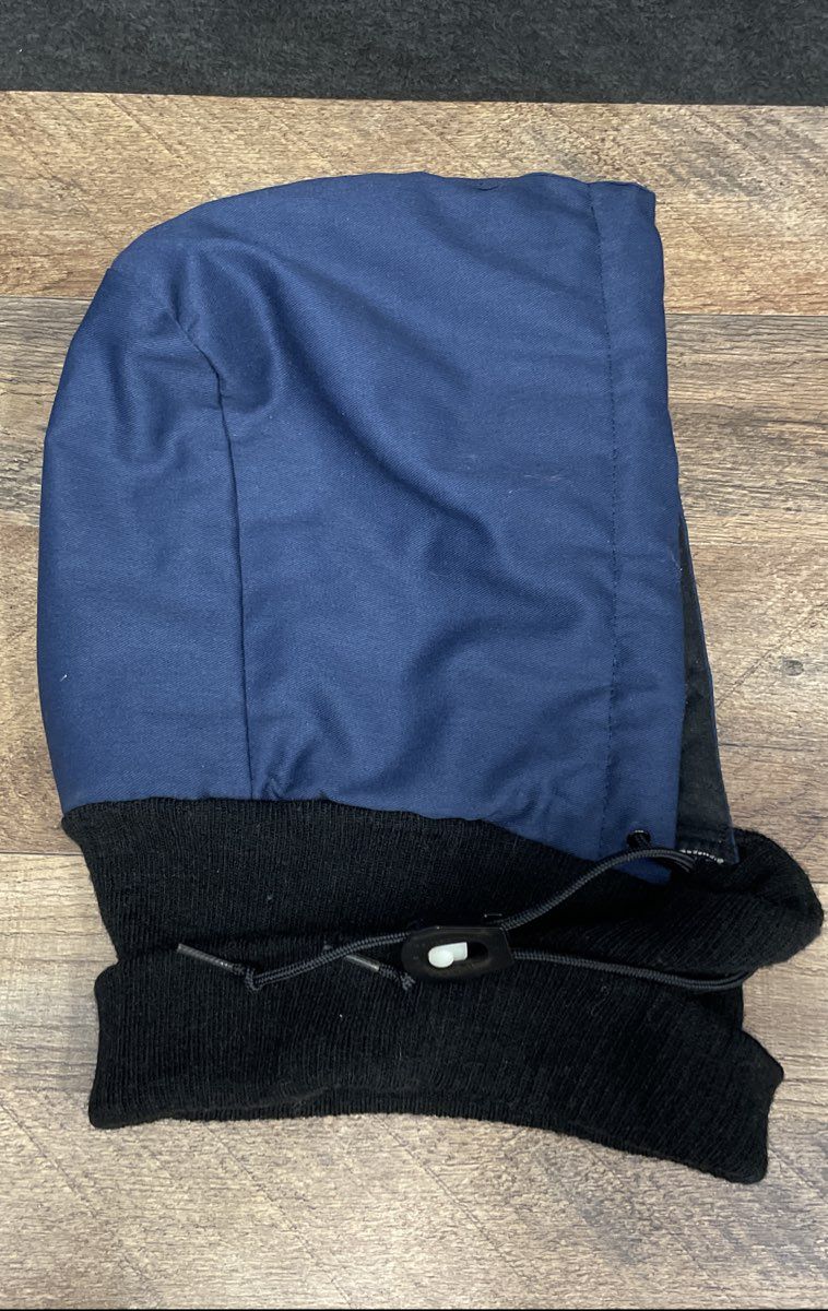 Walls Men's Blizzard Pruf Insulated Hood Hat Navy Quilted Vintage 90s USA OSFA