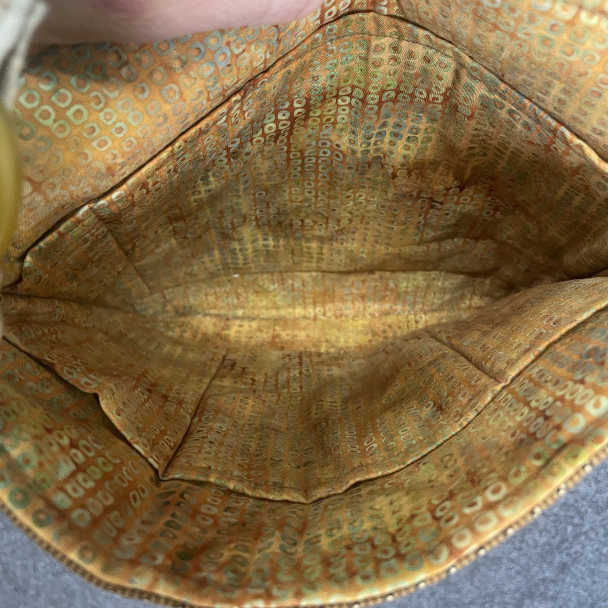 Beeville Bags Brown Tan Fabric Botanical Leaf Crossbody Purse with Change Purse