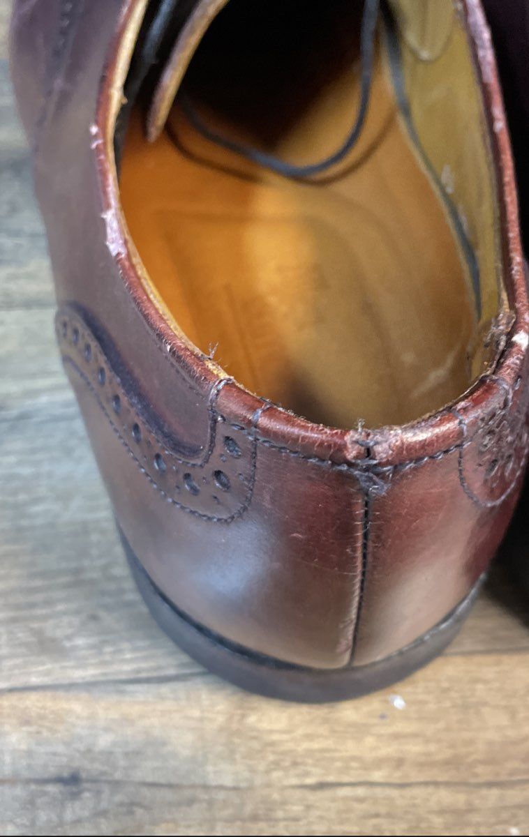 Allen Edmonds San Marco Burgundy Leather Cap Toe Derby Shoes Size 13 AA