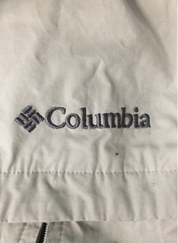 Columbia Men's Beige Full Zip Windbreaker Jacket Cotton Blend Sz M
