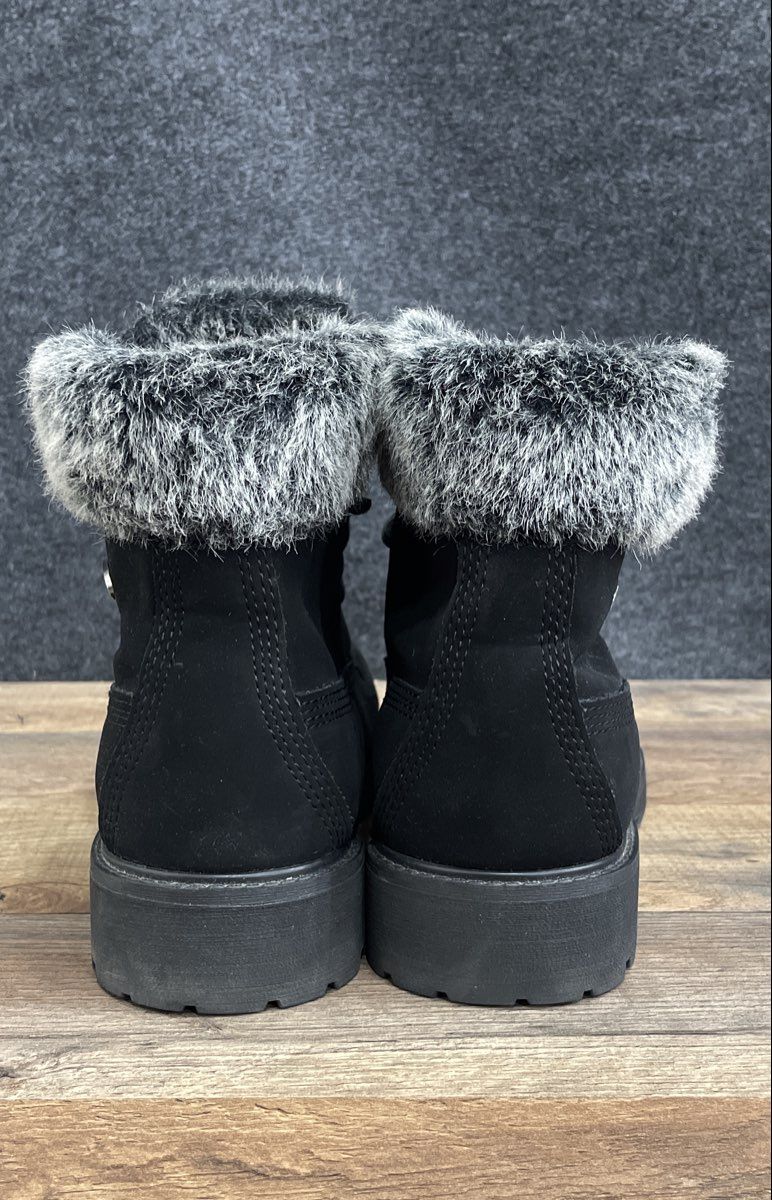 Lugz Empire Hi Fur Black Faux Fur Ankle Boots Women's Size 8.5W